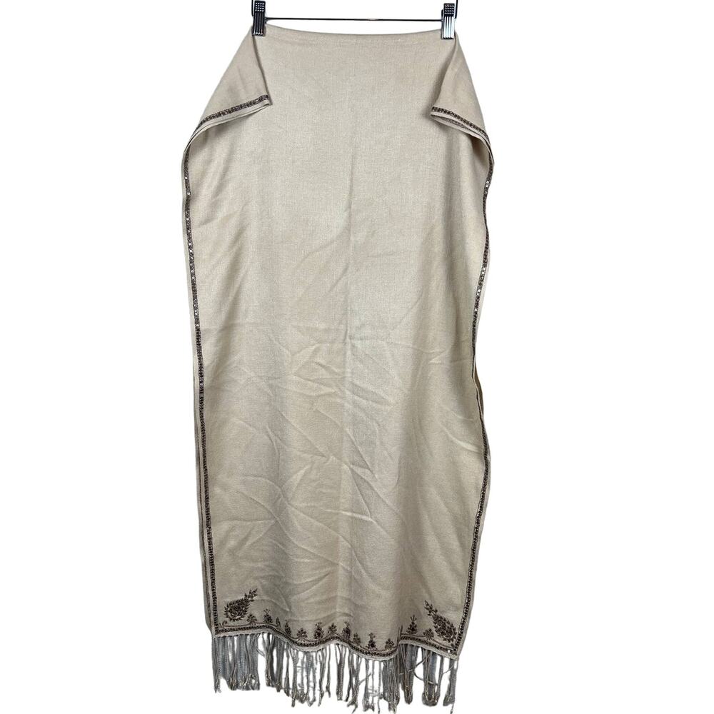 Vintage Ali MacGraw Milagro Scarf Shawl Wrap Gold Silver - Rare